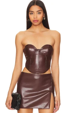 Hot Ana Faux Leather Top Leather