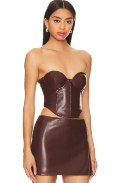 Hot Ana Faux Leather Top Leather