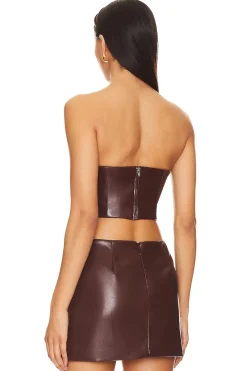 Hot Ana Faux Leather Top Leather