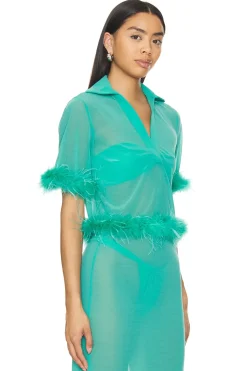 Discount Aziza Sheer Top Tops