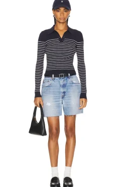 New Camelia Stripe Polo Tops