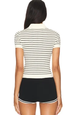 Best Camelia Stripe Short Sleeve Polo Tops