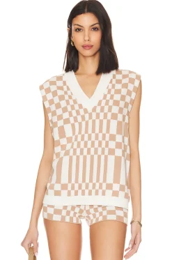 Hot Carice Checkered Vest Sweaters & Knits