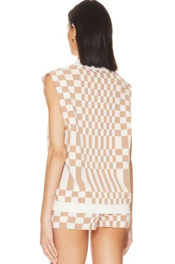 Hot Carice Checkered Vest Sweaters & Knits