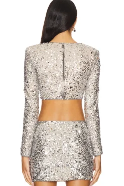 Best Crystal Sequin Cropped Top Tops