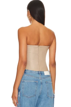 Discount Daxton Faux Leather Top Tops