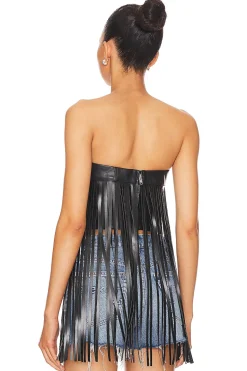 Clearance Dutton Faux Leather Top Tops