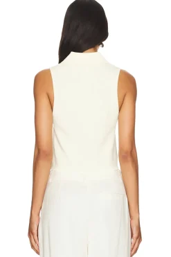 Hot Esti Sleeveless Polo Vest Top Tops