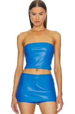 Fashion Kya Faux Leather Top Tops