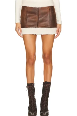 Outlet Luanne Mini Skirt Leather