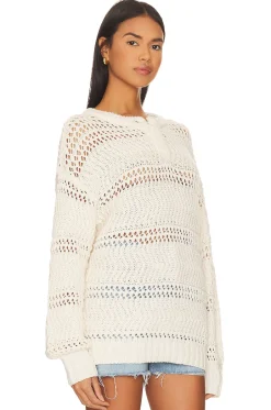 Best Mara Henley Open Stitch Sweater Sweaters & Knits