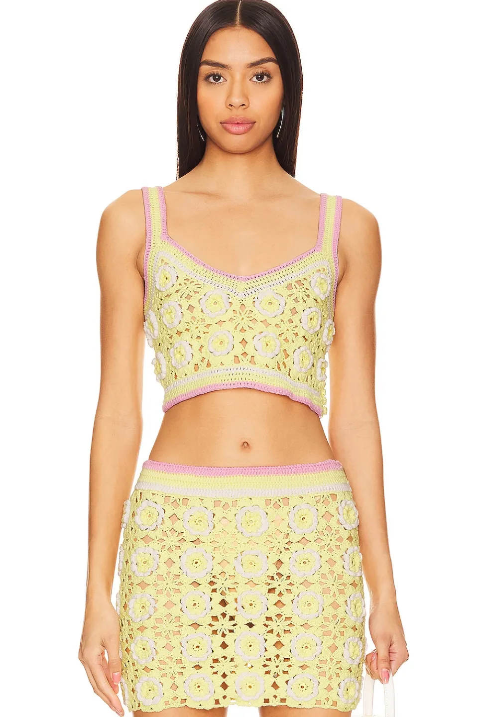 Hot Meadow Crochet Top Tops