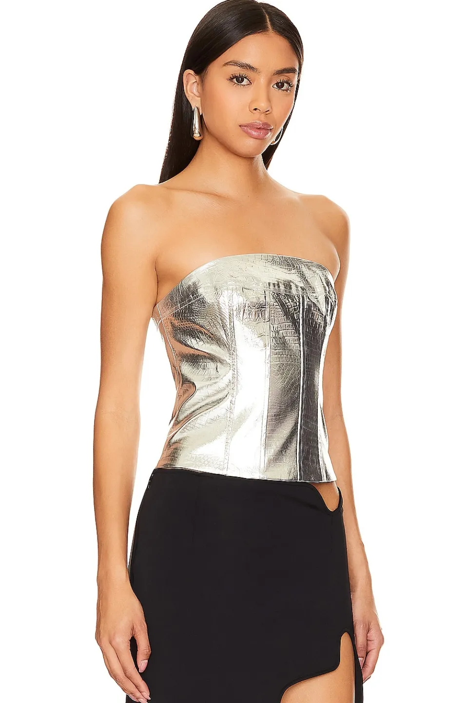 Hot Mercury Faux Leather Top Tops