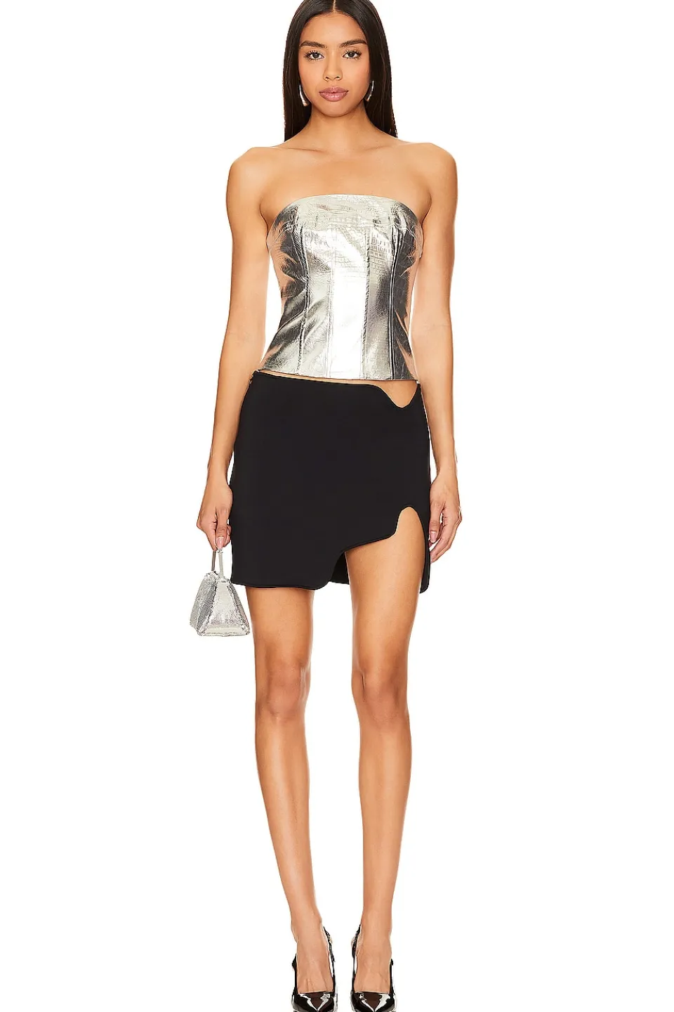 Hot Mercury Faux Leather Top Tops