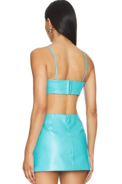 Discount Nova Faux Leather Crop Top Tops