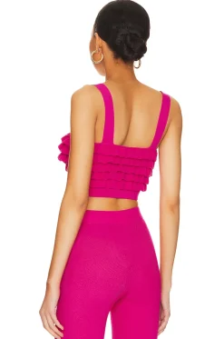 Online Razi Ruffle Knit Crop Top Tops
