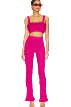Online Razi Ruffle Knit Crop Top Tops
