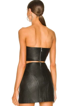 Outlet Roi Leather Bustier Tops