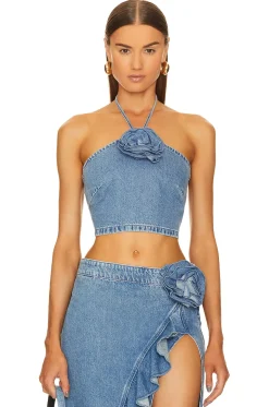 Discount Rosalie Halter Top Denim