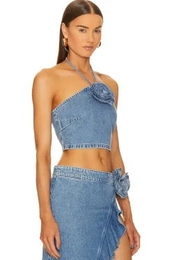 Discount Rosalie Halter Top Denim