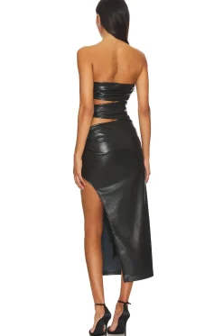Online Sabine Faux Leather Midi Dress Leather