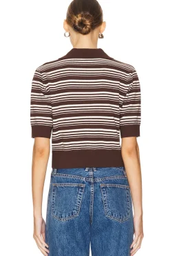 Fashion Sheeva Stripe Polo Tops