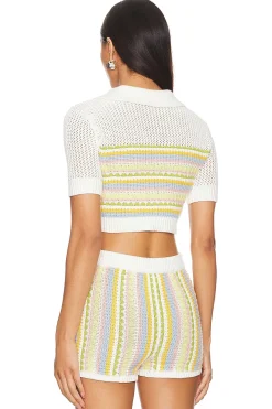 Online Shelly Knit Polo Tops