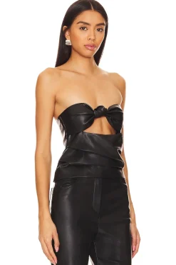New x Anja Dujakovi? Daxton Faux Leather Top Leather