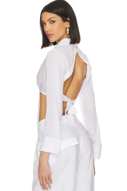 Sale x Jetset Christina Noemi Cropped Beach Shirt Tops
